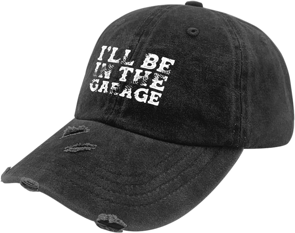 I'Ll Be in the Garage Hats for Womens Baseball Caps Classic Washed Dad Hat Breathable