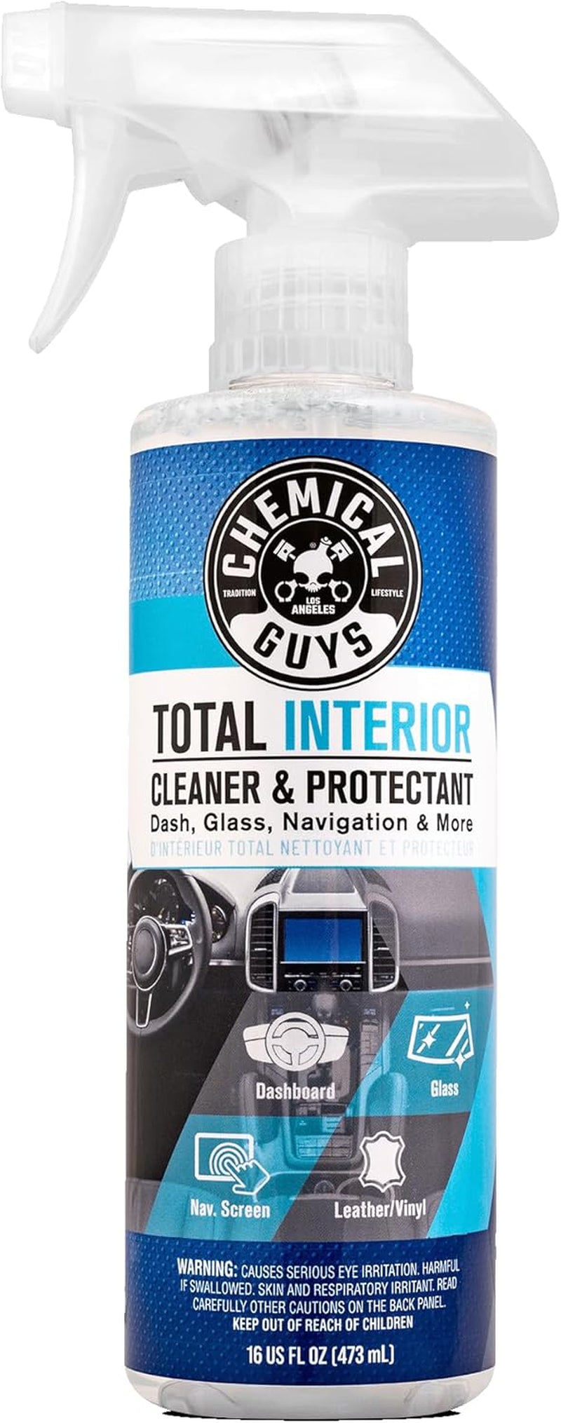 Total Interior Cleaner & Protectant Interior Cleaner, Cleans & Protects Leather, Vinyl, Plastic, Rubber, Glass with a Streak-Free Finish — Cars, Trucks, Suvs, Rvs, 16 Oz