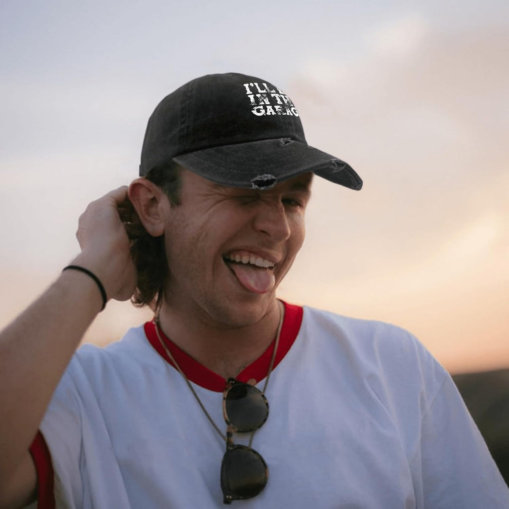 I'Ll Be in the Garage Hats for Womens Baseball Caps Classic Washed Dad Hat Breathable