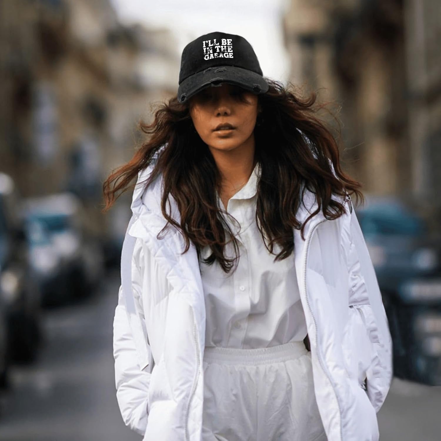 I'Ll Be in the Garage Hats for Womens Baseball Caps Classic Washed Dad Hat Breathable